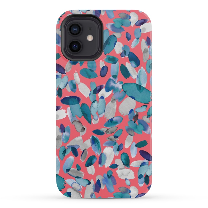 iPhone 12 mini StrongFit Abstract Petal Stains Colorful Red Blue by Ninola Design