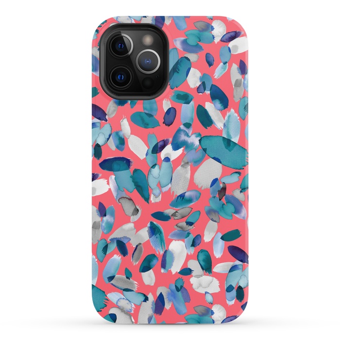 iPhone 12 Pro StrongFit Abstract Petal Stains Colorful Red Blue by Ninola Design