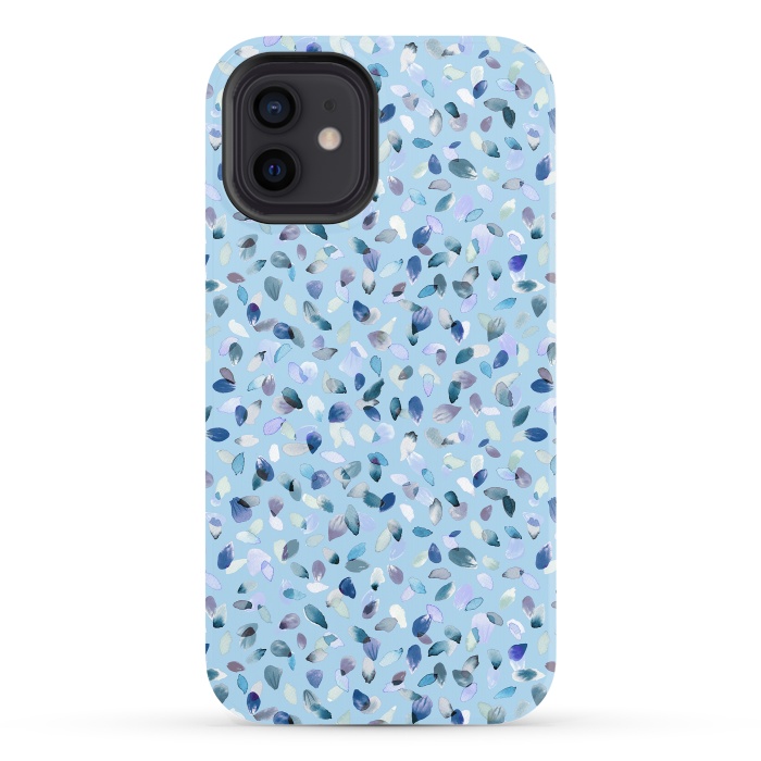 iPhone 12 StrongFit Flower Petals Soft Blue by Ninola Design