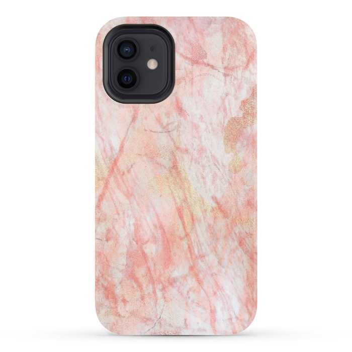 iPhone 12 StrongFit Pink Marble Stone by Martina