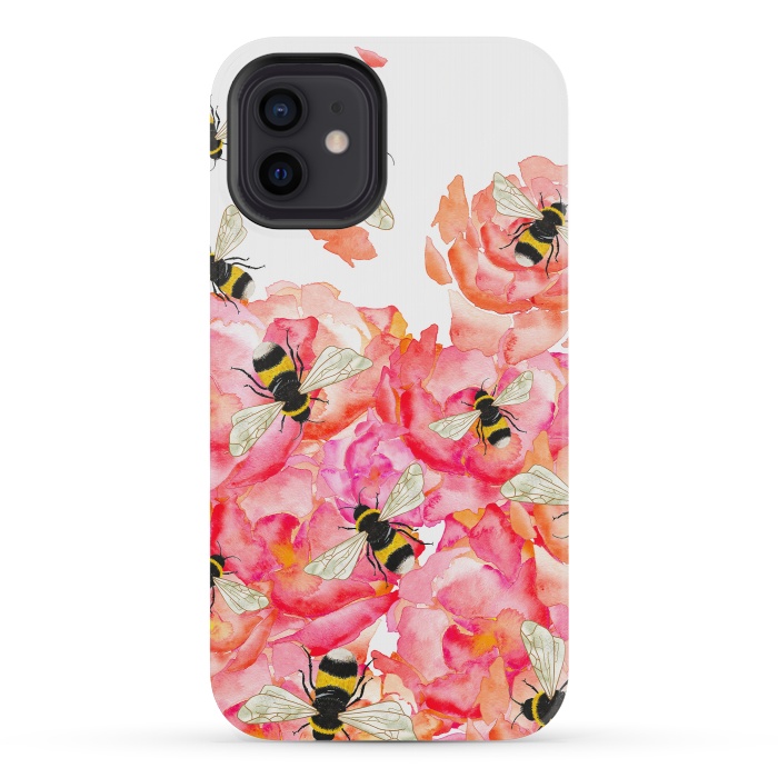 iPhone 12 mini StrongFit Bee Blossoms by Amaya Brydon