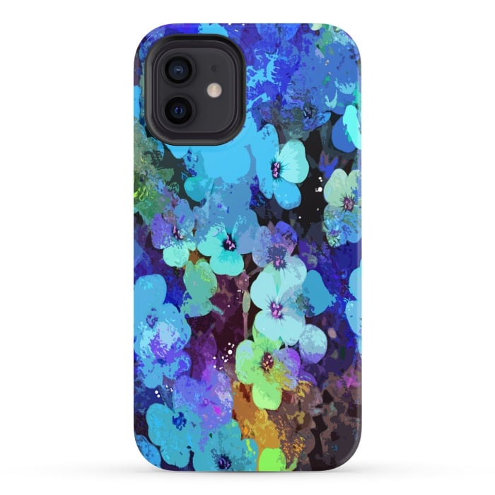 iPhone 12 StrongFit Blue floral art by Josie