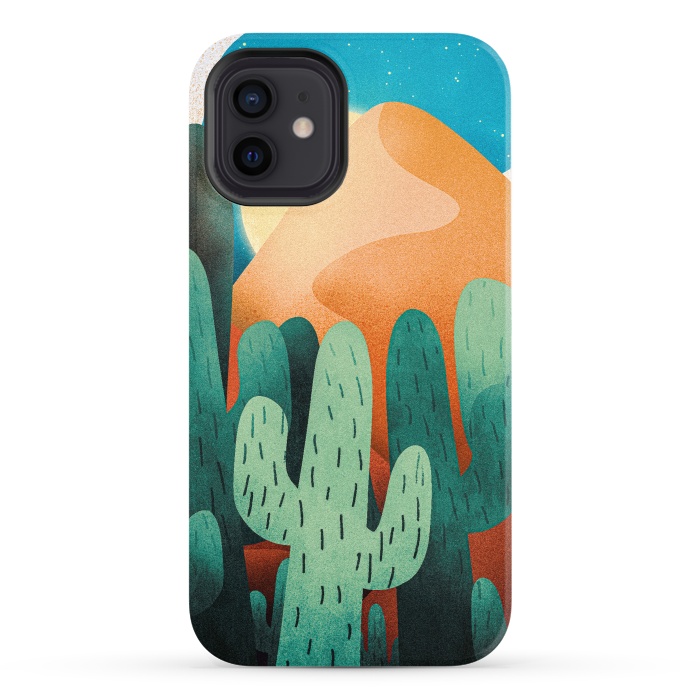 iPhone 12 StrongFit Sand cactus mountains by Steve Wade (Swade)