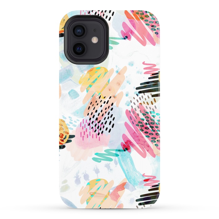 iPhone 12 StrongFit Fun colorful summer doodles by Oana 