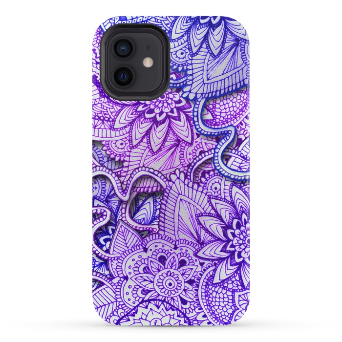 iPhone 12 StrongFit Floral Doodle G582 by Medusa GraphicArt