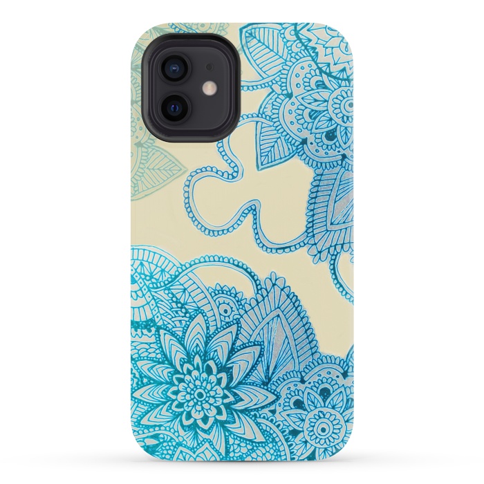 iPhone 12 mini StrongFit Floral Doodle G580 by Medusa GraphicArt