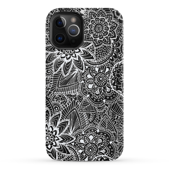 iPhone 12 Pro StrongFit Floral Doodle G581 by Medusa GraphicArt