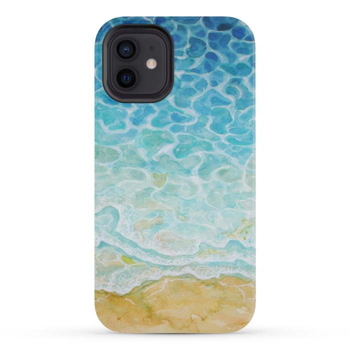 iPhone 12 mini StrongFit Watercolor Sea G564 by Medusa GraphicArt