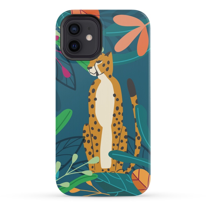 iPhone 12 mini StrongFit Cheetah chilling by Jelena Obradovic