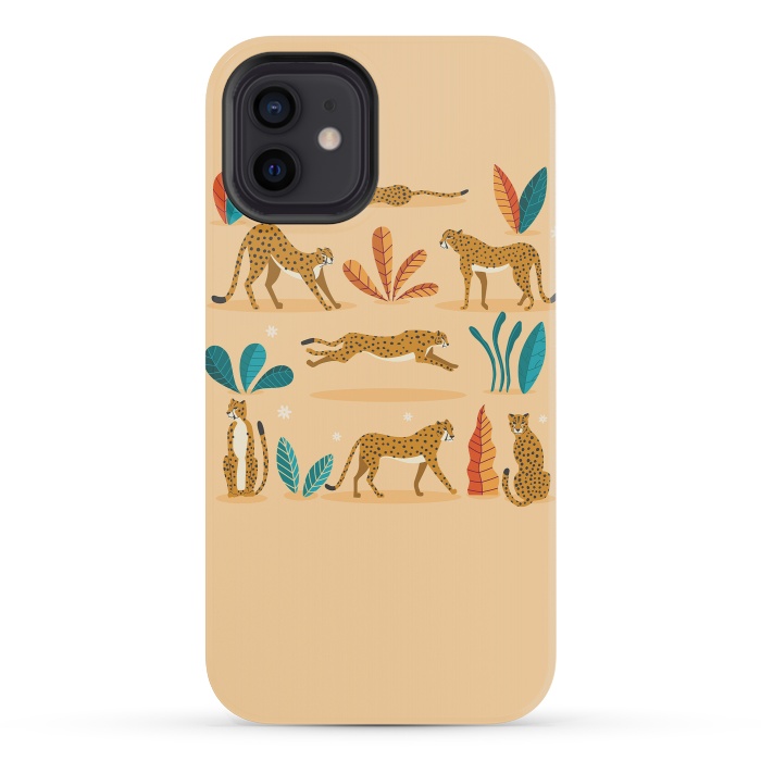 iPhone 12 mini StrongFit Cheetahs beige by Jelena Obradovic