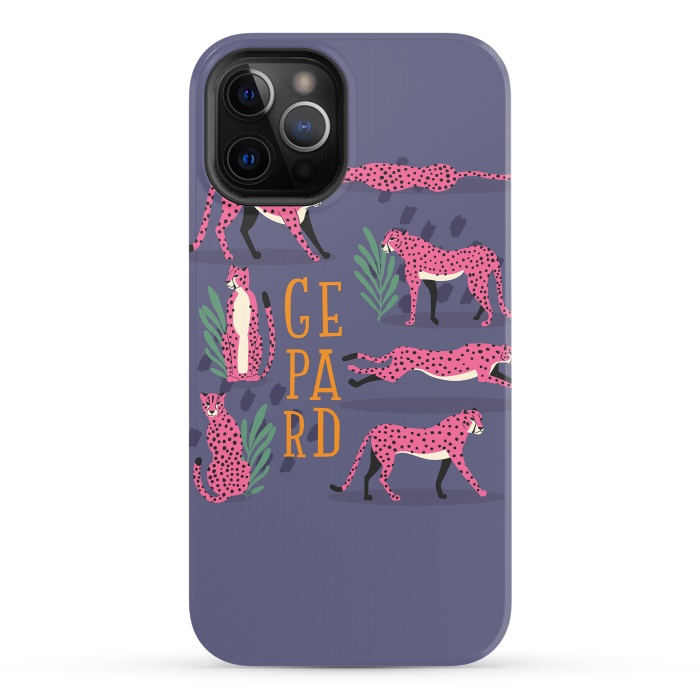 iPhone 12 Pro StrongFit Cheetahs on purple by Jelena Obradovic