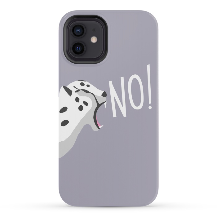 iPhone 12 mini StrongFit Cheetah roaring NO, purple by Jelena Obradovic