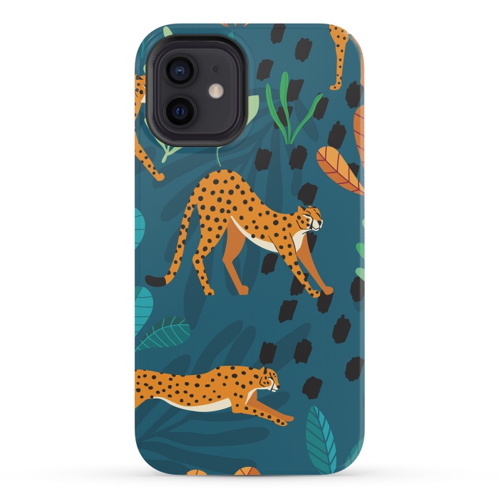 iPhone 12 mini StrongFit Cheetah pattern 01 by Jelena Obradovic