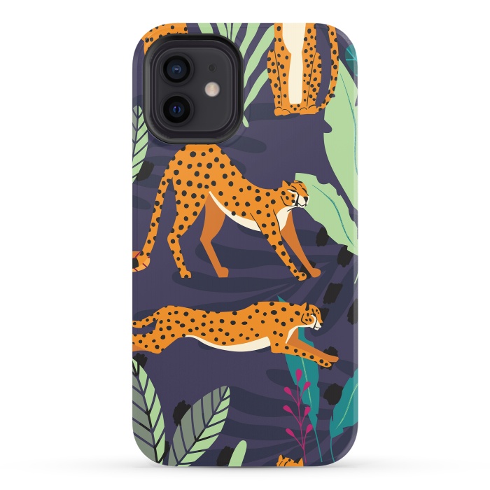iPhone 12 StrongFit Cheetah pattern 02 by Jelena Obradovic