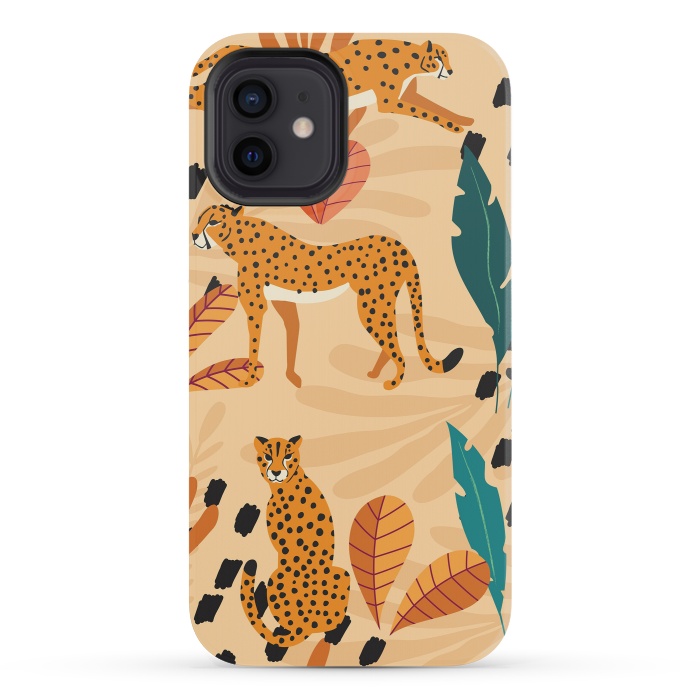 iPhone 12 mini StrongFit Cheetah pattern 03 by Jelena Obradovic
