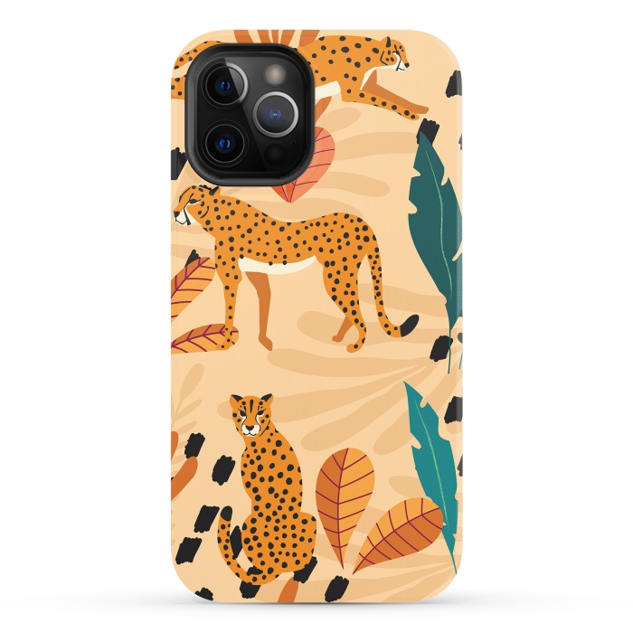 iPhone 12 Pro StrongFit Cheetah pattern 03 by Jelena Obradovic