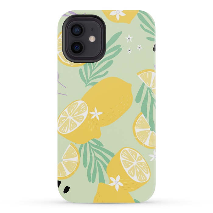 iPhone 12 mini StrongFit Lemon pattern 04 by Jelena Obradovic