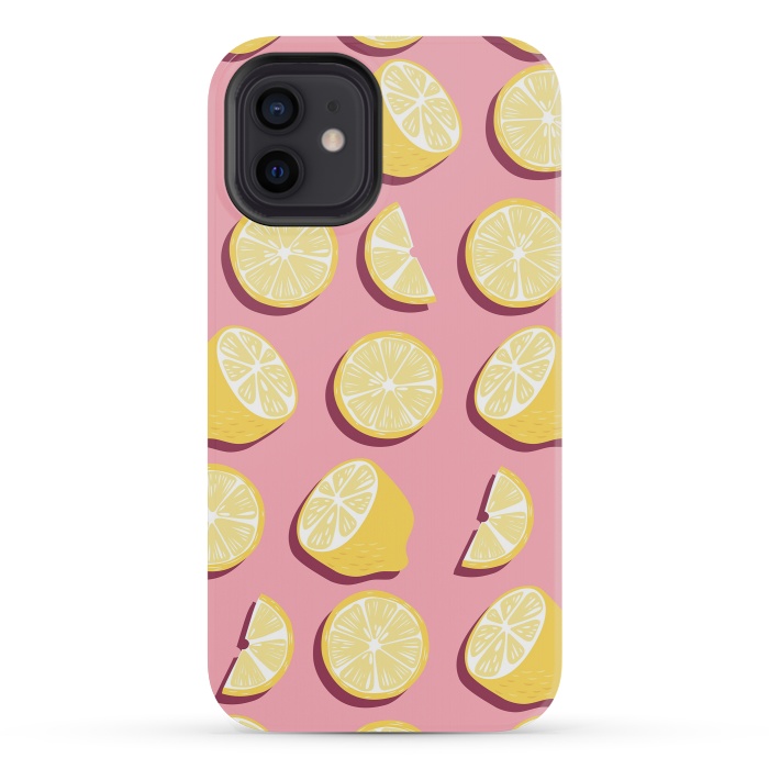 iPhone 12 mini StrongFit Lemon pattern 07 by Jelena Obradovic