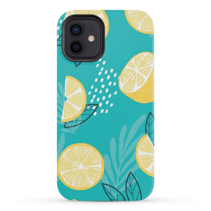 iPhone 12 mini StrongFit Lemon pattern 08 by Jelena Obradovic