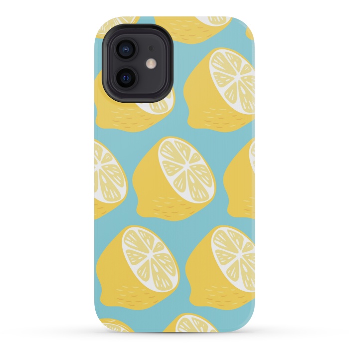 iPhone 12 mini StrongFit Lemon pattern 13 by Jelena Obradovic