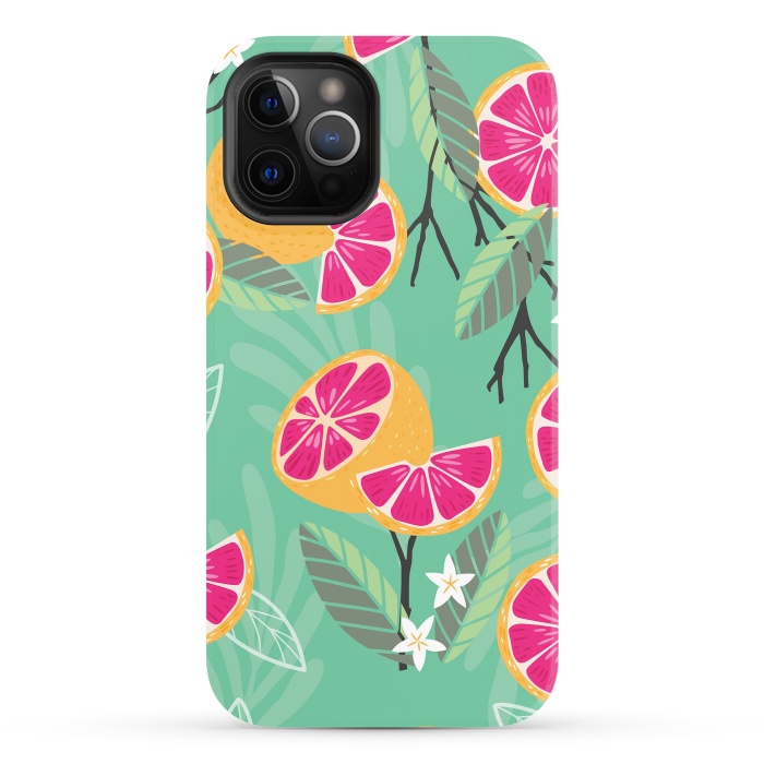 iPhone 12 Pro StrongFit Grapefruit pattern 06 by Jelena Obradovic