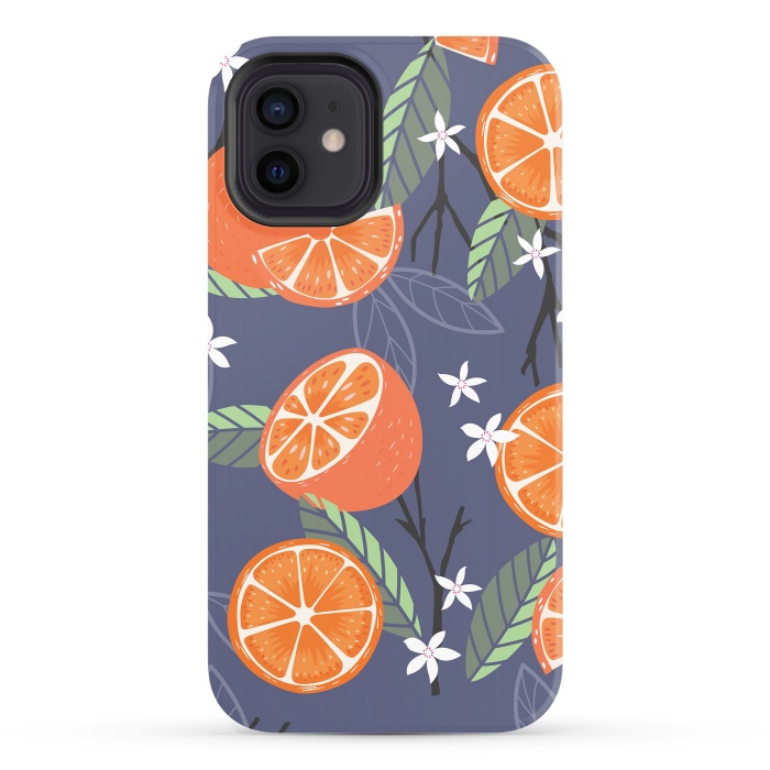 iPhone 12 StrongFit Orange pattern 01 by Jelena Obradovic