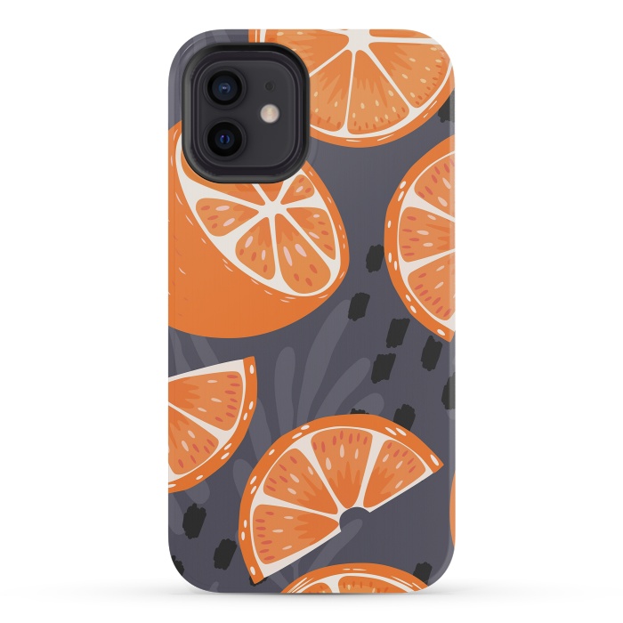 iPhone 12 mini StrongFit Orange pattern 02 by Jelena Obradovic