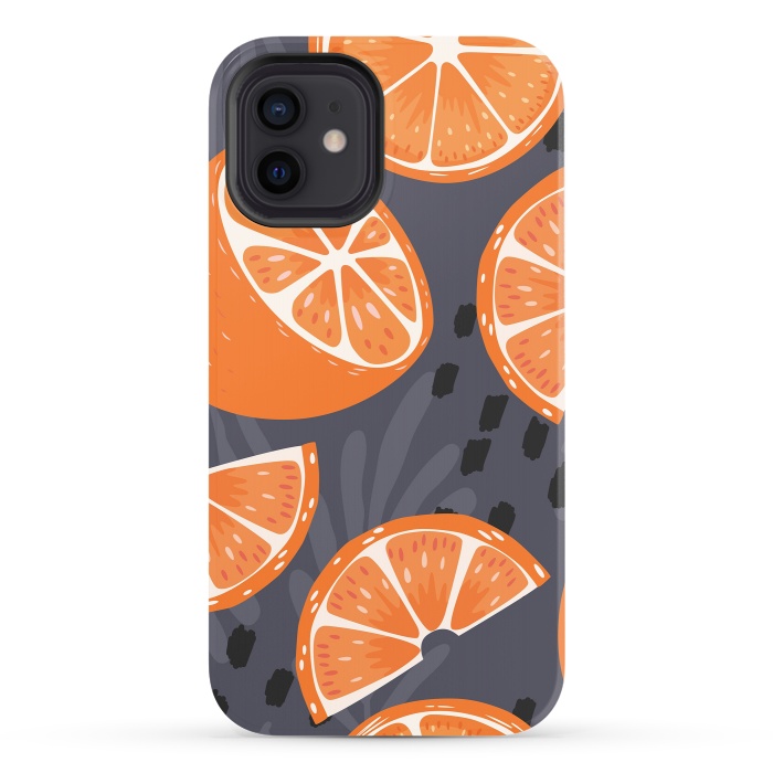 iPhone 12 StrongFit Orange pattern 02 by Jelena Obradovic