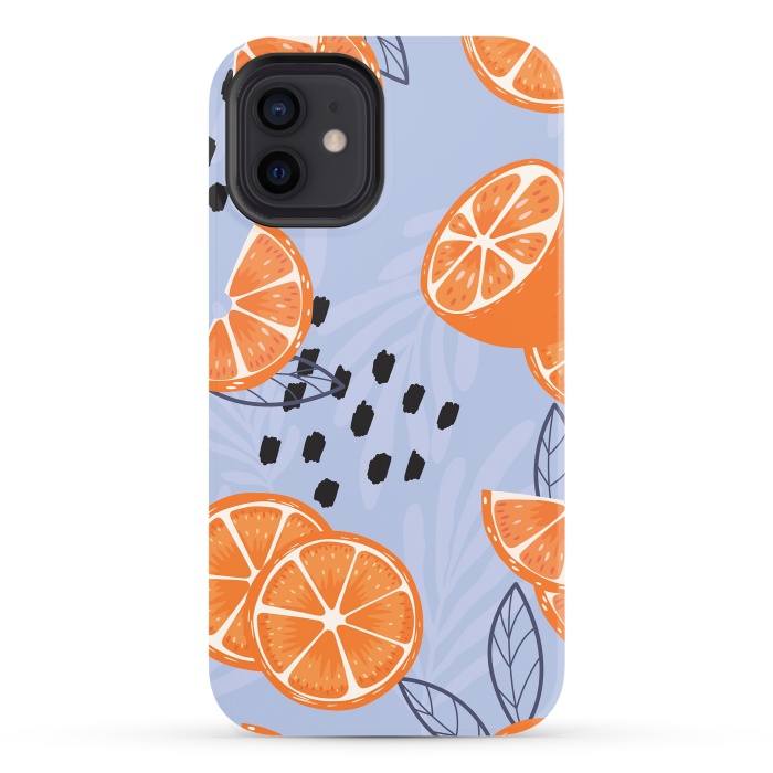 iPhone 12 StrongFit Orange pattern 04 by Jelena Obradovic