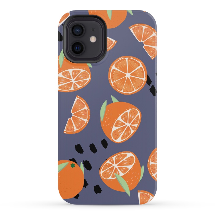 iPhone 12 mini StrongFit Orange pattern 05 by Jelena Obradovic