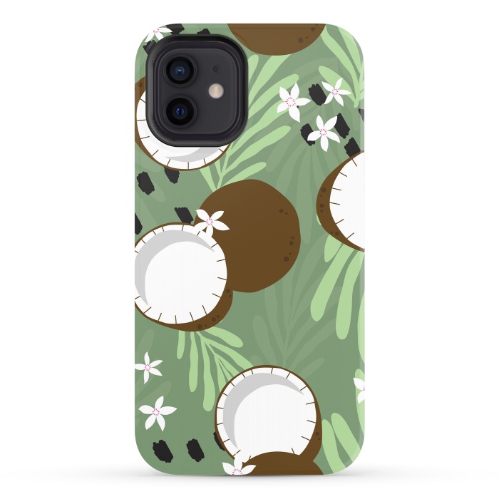 iPhone 12 StrongFit Coconut pattern 01 by Jelena Obradovic