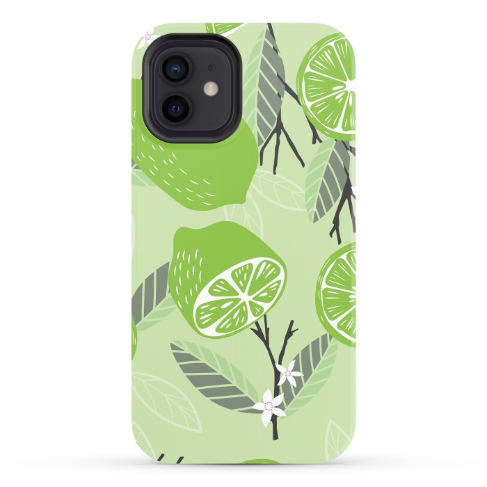 iPhone 12 StrongFit Lime pattern 02 by Jelena Obradovic