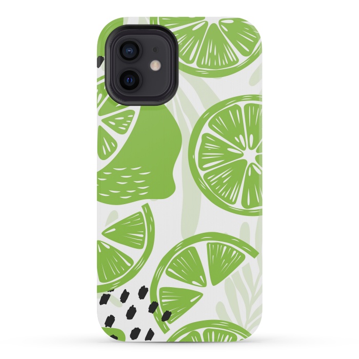 iPhone 12 mini StrongFit Lime pattern 03 by Jelena Obradovic