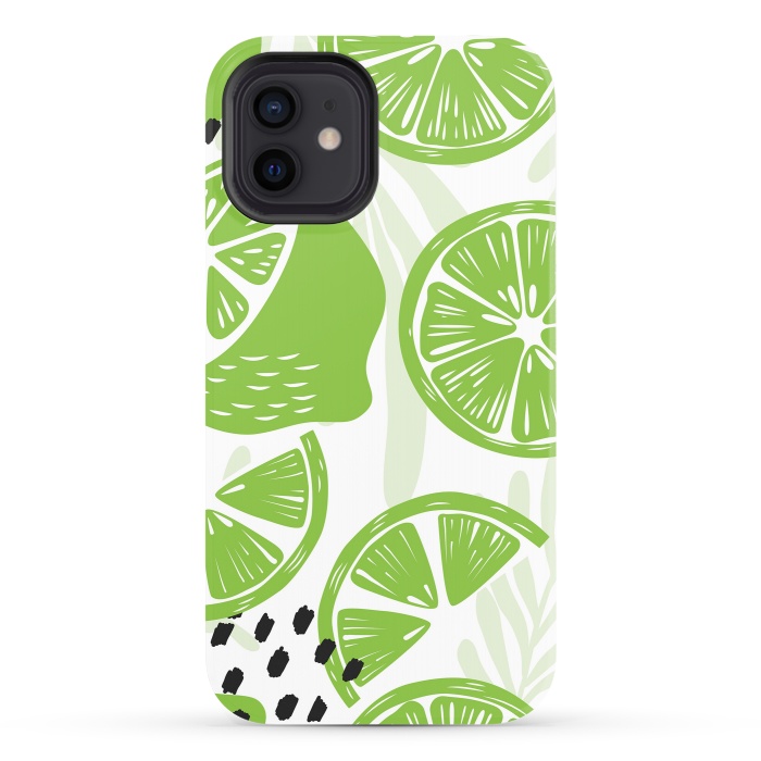 iPhone 12 StrongFit Lime pattern 03 by Jelena Obradovic