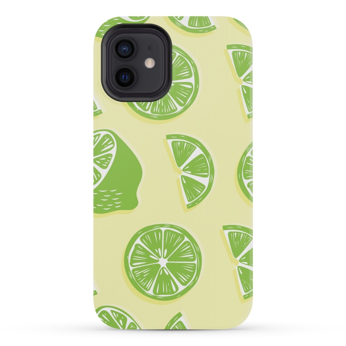 iPhone 12 mini StrongFit Lime pattern 04 by Jelena Obradovic