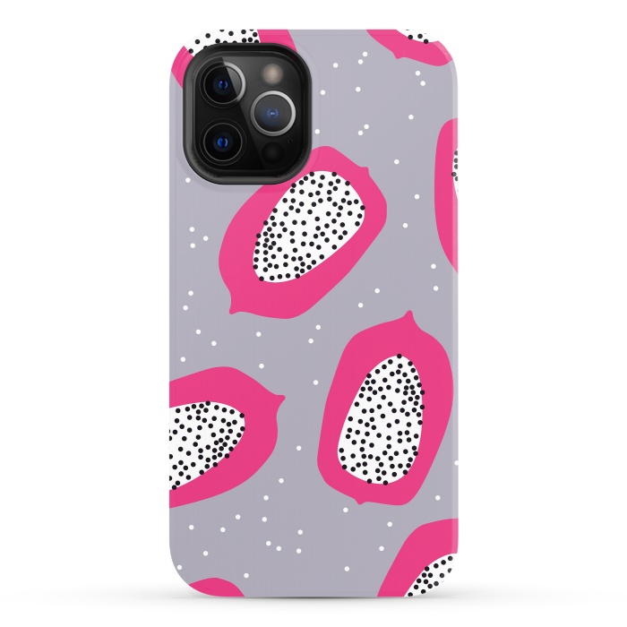 iPhone 12 Pro StrongFit Papaya pattern 02 by Jelena Obradovic