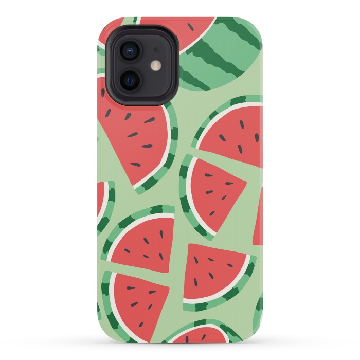 iPhone 12 mini StrongFit Watermelon pattern 01 by Jelena Obradovic