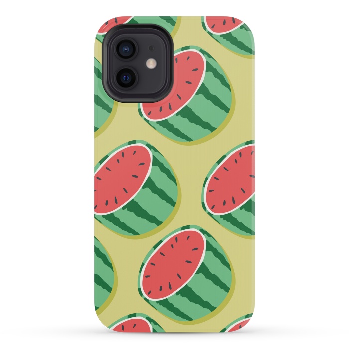 iPhone 12 mini StrongFit Watermelon pattern 02 by Jelena Obradovic