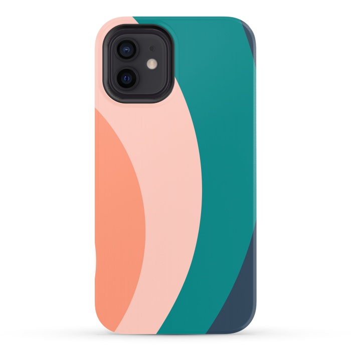 iPhone 12 StrongFit Teal Blush Rainbow by ArtPrInk