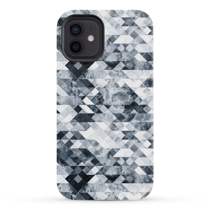 iPhone 12 mini StrongFit Geometric grunge marble tiles by Oana 
