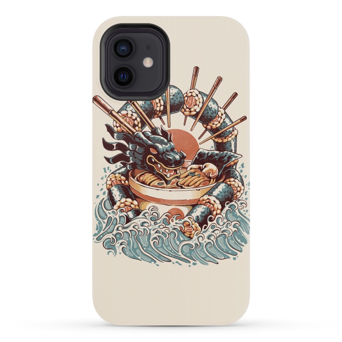 iPhone 12 mini StrongFit Dragon Sushi Ramen by Ilustrata