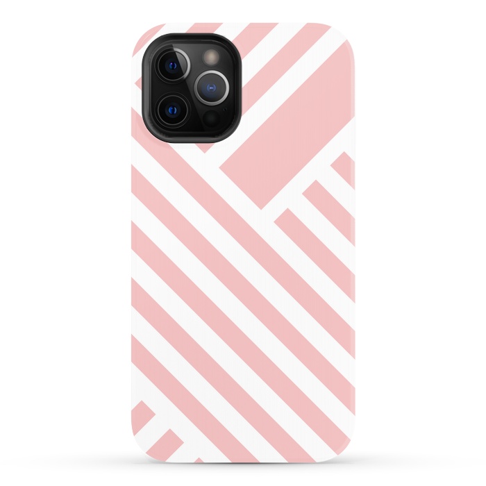 iPhone 12 Pro StrongFit Blush Street Lines by ArtPrInk