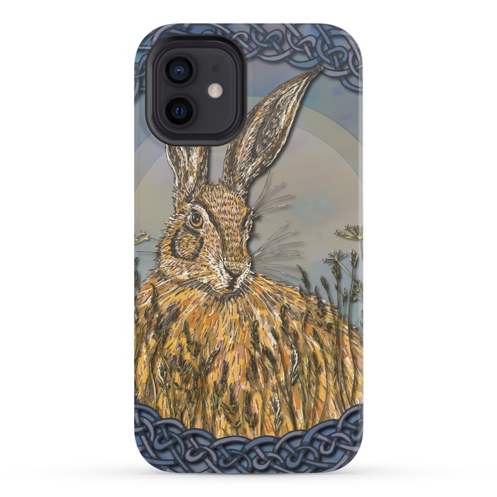 iPhone 12 StrongFit Celtic Hare by Lotti Brown