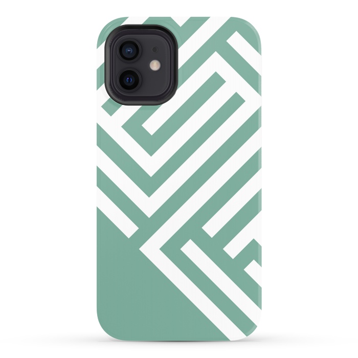 iPhone 12 StrongFit Mint Maze by ArtPrInk