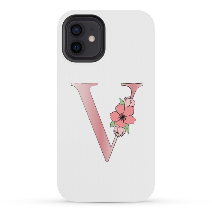 iPhone 12 mini StrongFit Monogram Letter V by Martina