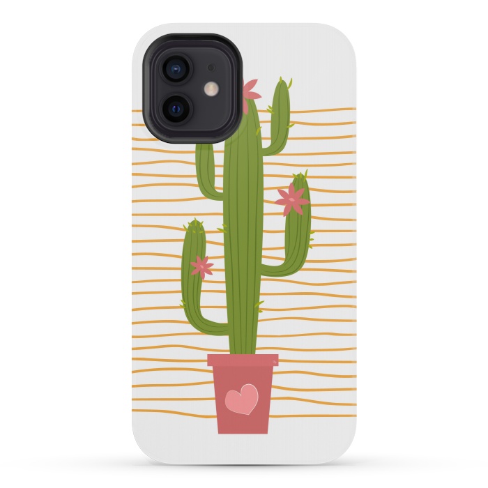 iPhone 12 mini StrongFit Happy Cactus by Martina