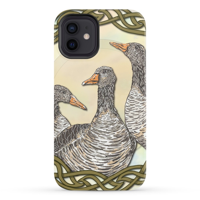 iPhone 12 StrongFit Celtic Goose by Lotti Brown