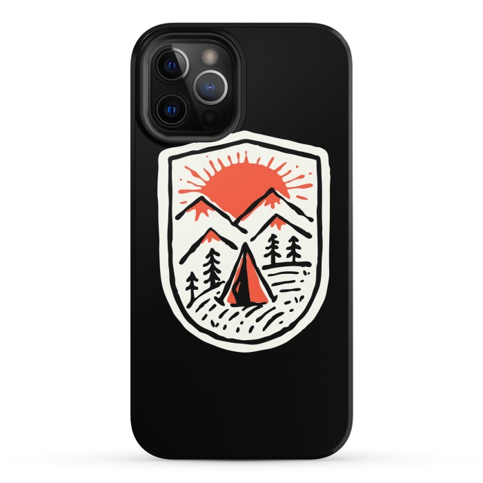 iPhone 12 Pro StrongFit Sunset Camp Hand Drawn by Afif Quilimo