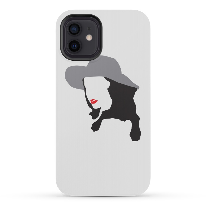 iPhone 12 mini StrongFit Woman Face Minimal Art 01 by Creativeaxle