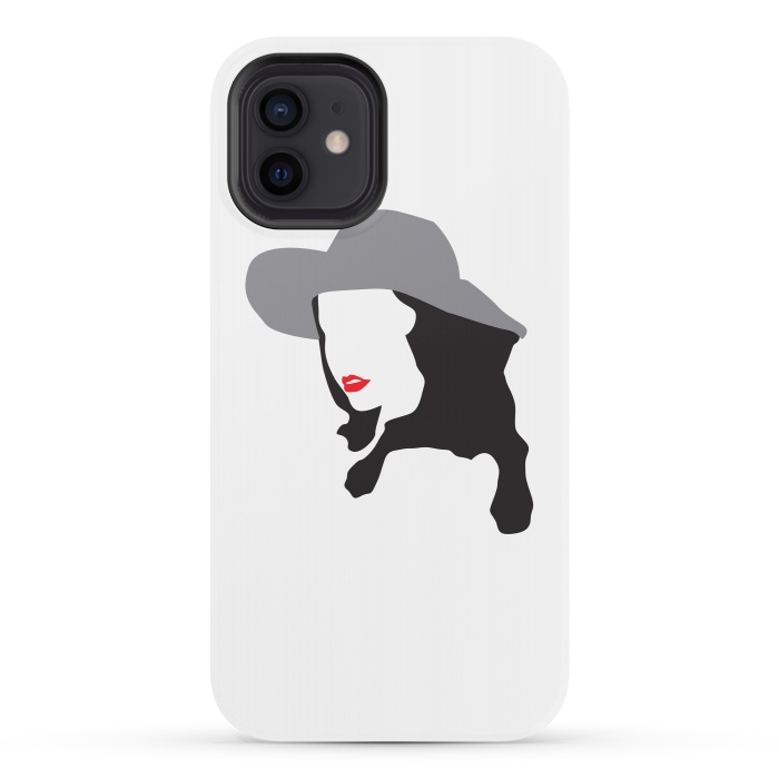 iPhone 12 StrongFit Woman Face Minimal Art 01 by Creativeaxle
